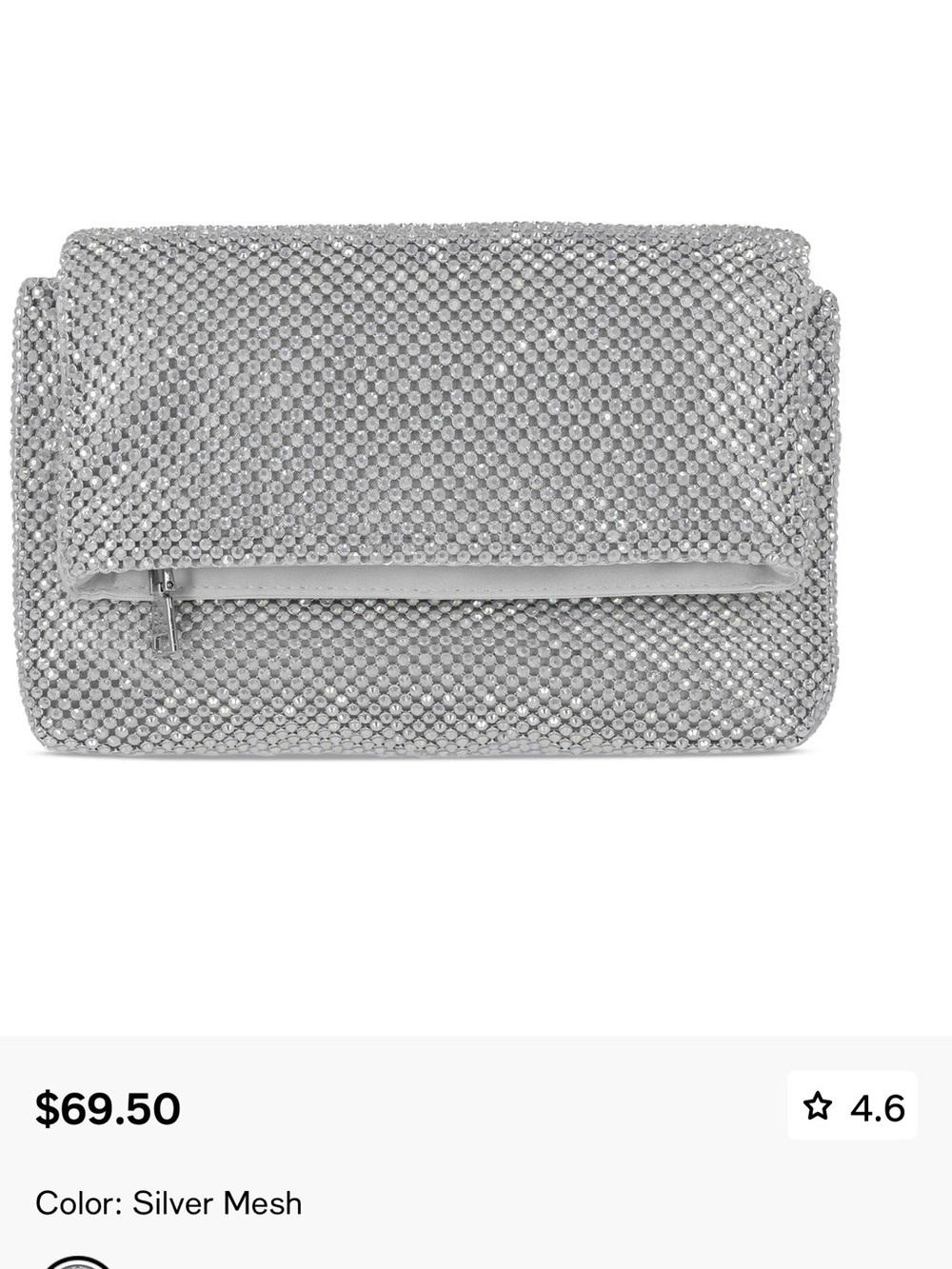 INC International Concepts Taupe Crystal-Studded Foldover Clutch